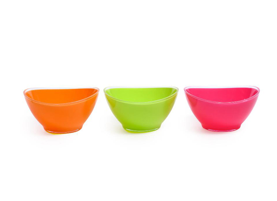 FLUO PLASTIC BOWLS X6