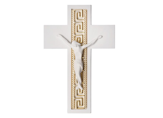RESIN CROSS W GOLD DESIGN