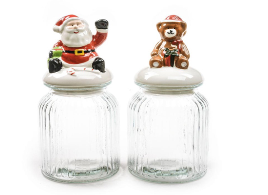 GLASS JAR CERAMIC MOTIF